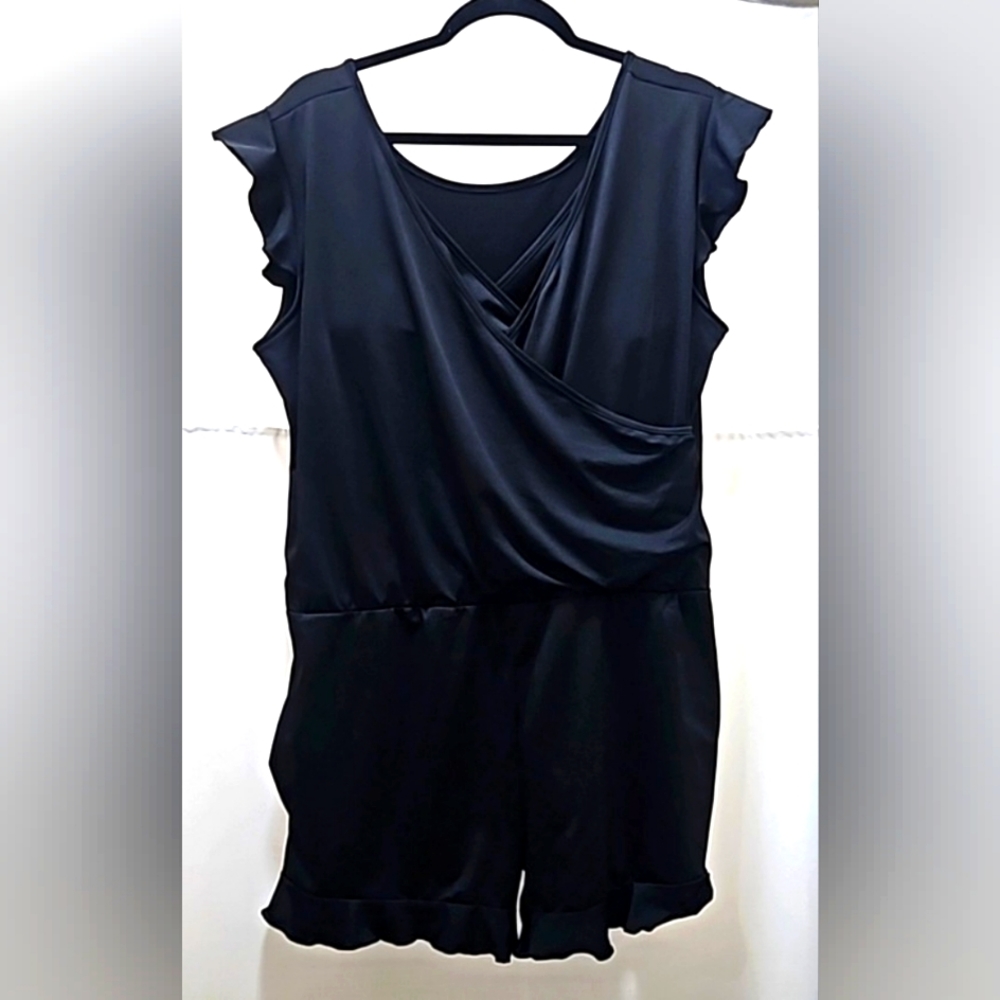 Women’s Black Swim Romper